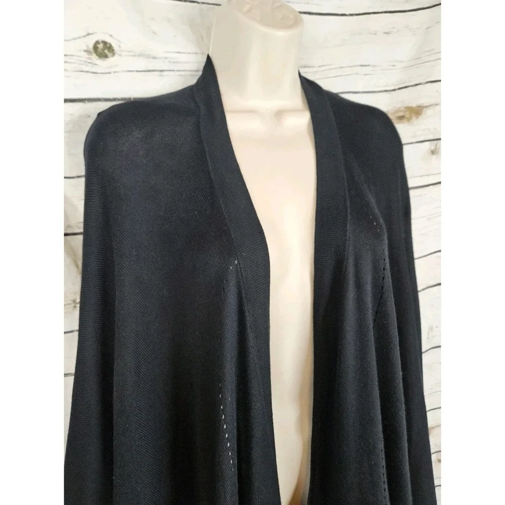 Lululemon Open Mind Black Sweater Wrap Black OS Viscose Silk Blend Womens